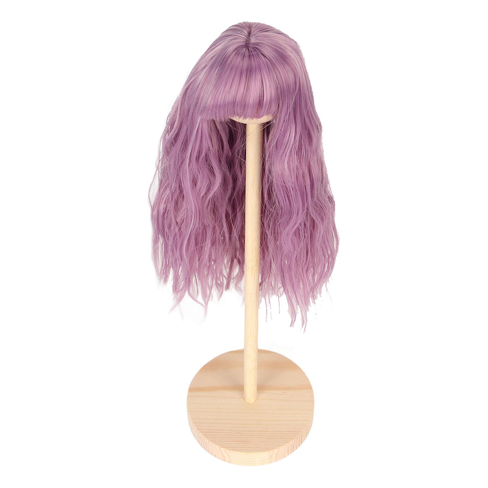 Perruque de poupée en soie artificielle haute température, cheveux longs et bouclés, pour poupée 1/6 de 15,5 à 17 cm, violet