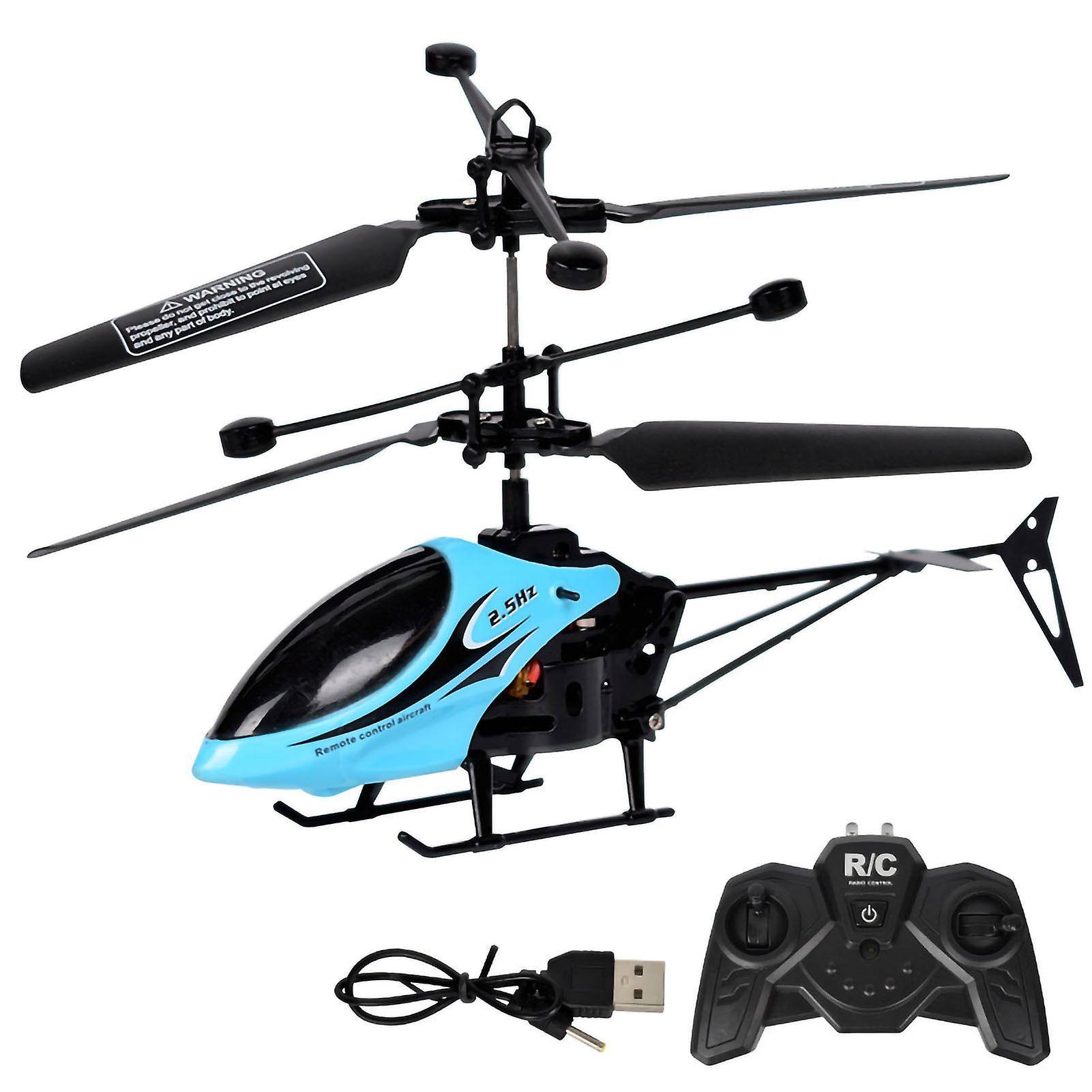 Remote Helicopter Two Way Charge Drop Resistant Wireless Remote Control Plane for Children Toys Gifts Blue