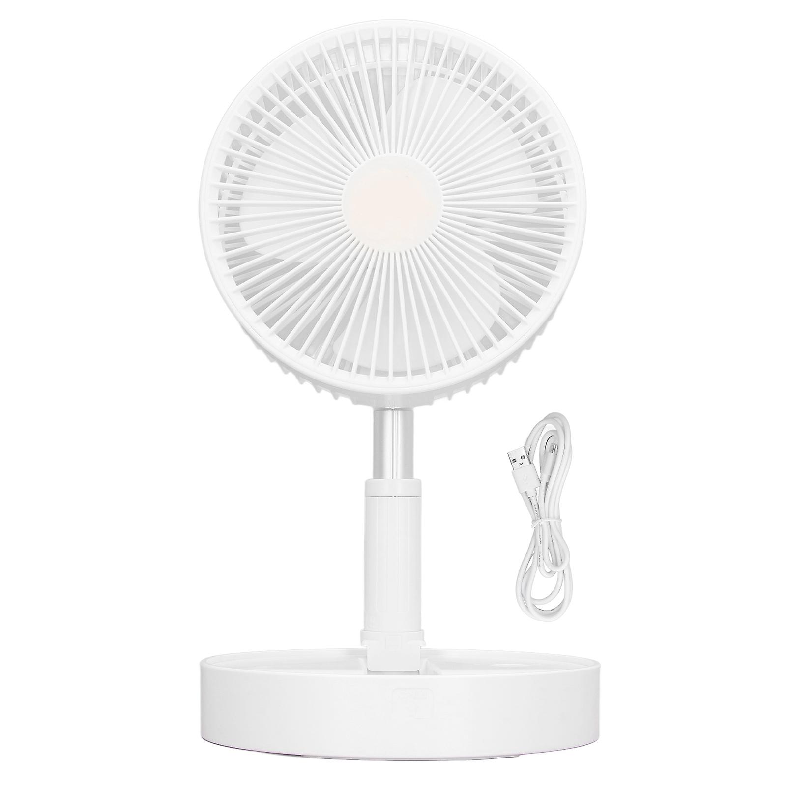 4 Speed USB Floor Retractable Folding Fan Rechargeable Height Adjusting 45dB Quiet Desktop Table Foldable Fan 3600mAh