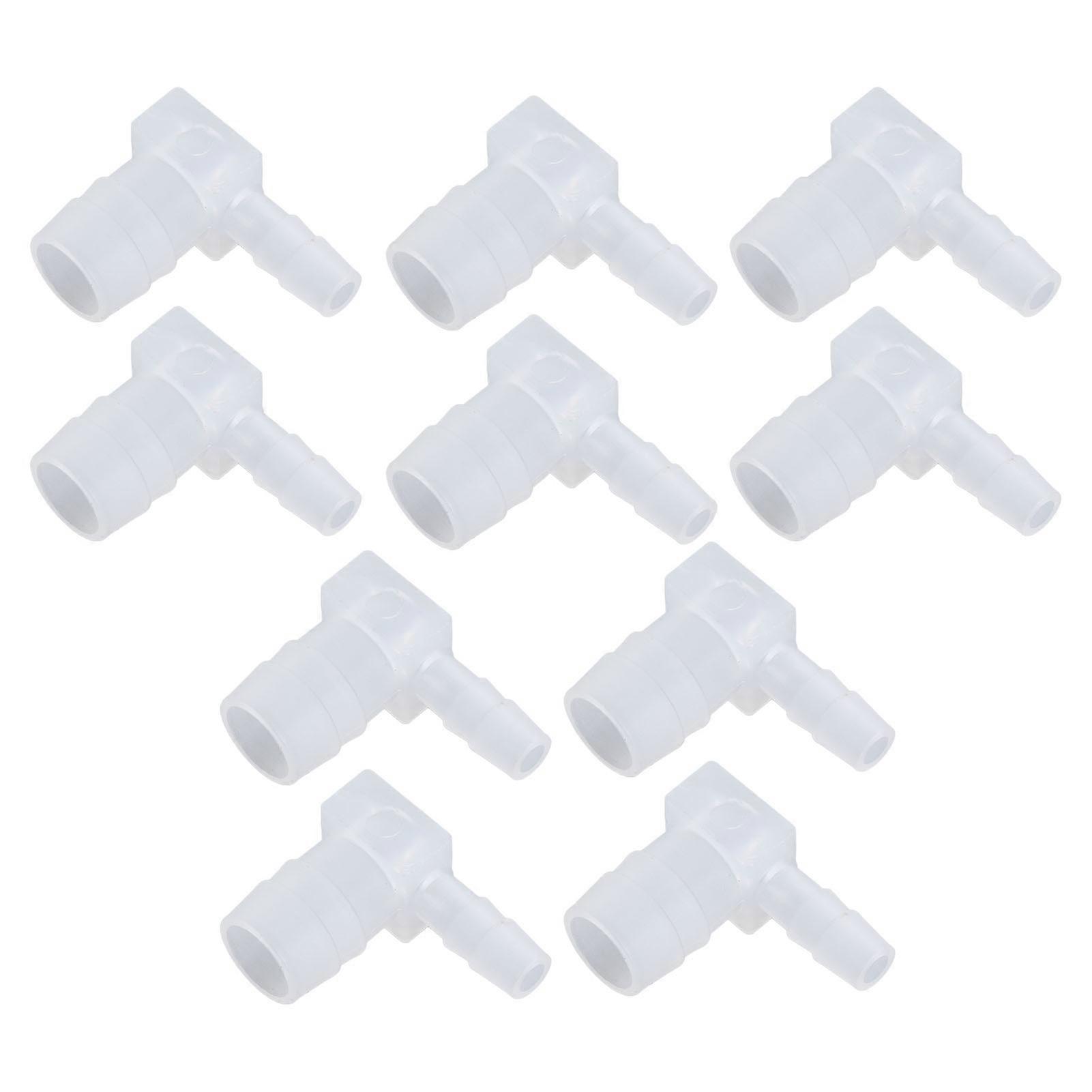 Plastic Hose Joint 10PCS Plastic Hose Joints Barb Reducer Fittings L Type 90 Degree Elbow Pipe Connectors(12 * 6MM)