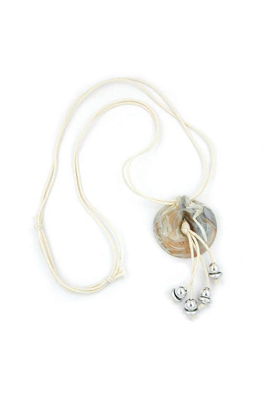 Necklace Amulet Grey-white-brown 100cm - Gl07394