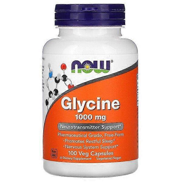 Glycine 1000 Mg Now Foods - Boîte De 100 Capsules, Complément Alimentaire Neuf Sous Blister
