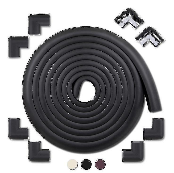 Child Safety 18ft Anti-collision Strip,8 Corner Cushion Set( 5.5m With 8 Anti-collision Angles)(blac