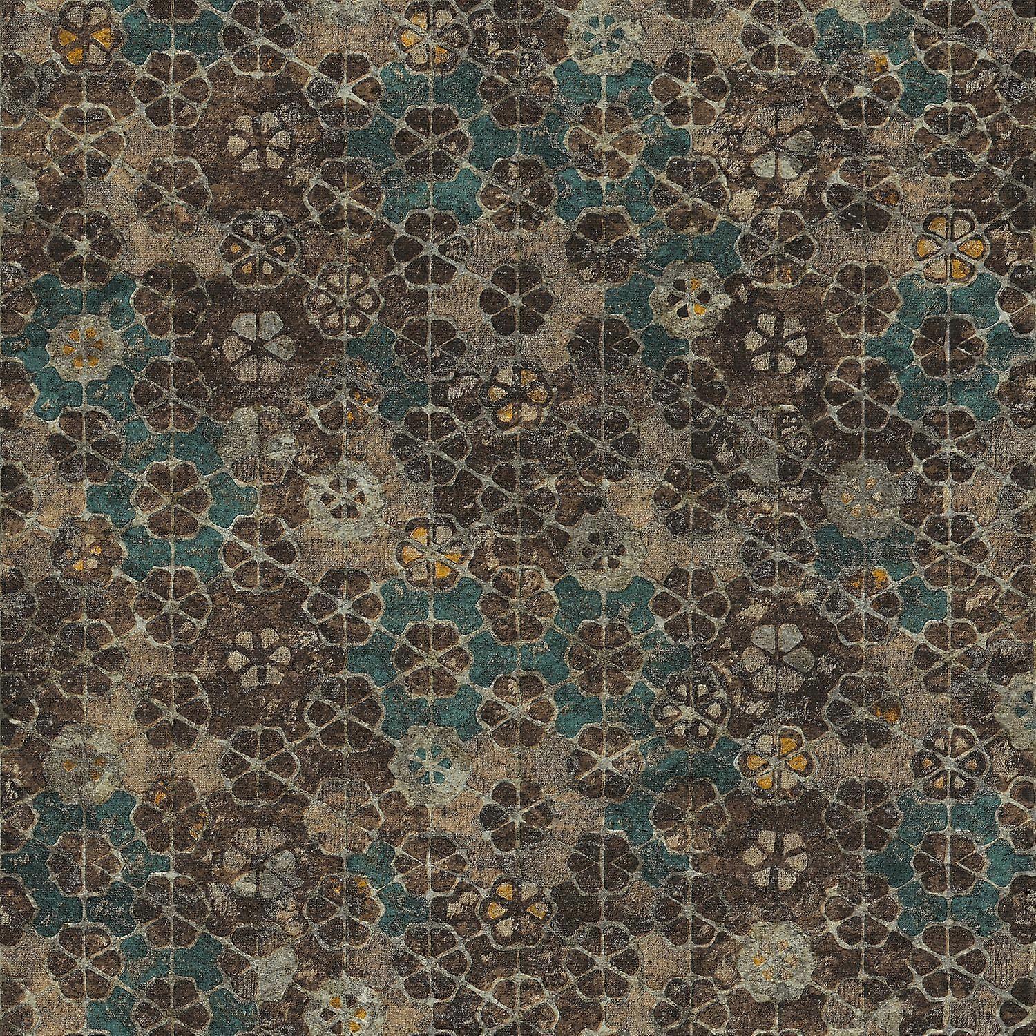 Graphic non-woven wallpaper wall Profhome 373911-GU slightly textured with graphical pattern shiny brown green