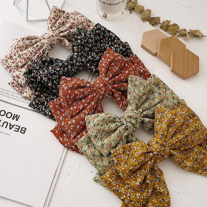 Women's Hair Ring Three-layer Spring Clip Floral Bow