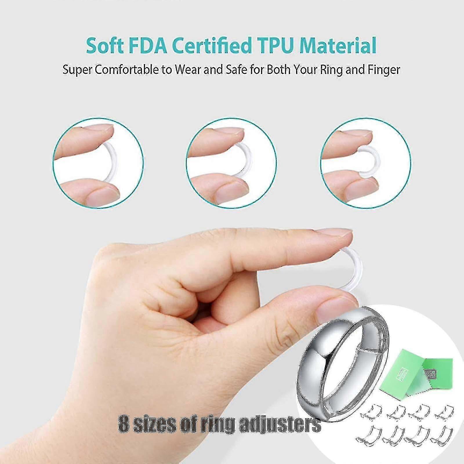 8 Sizes Silicone Invisible Ring Size Reducer Adjuster Ring Sizer Fit Any Rings