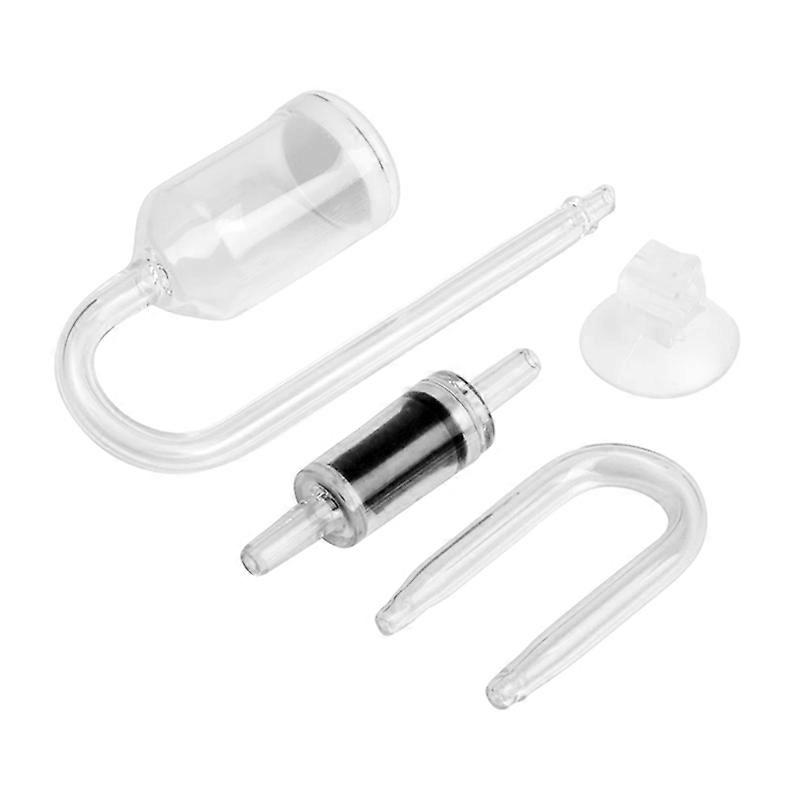 Nano CO2 Diffuser Kits Glass for Aquarium Suction Cup Check Valve U Shape Tube
