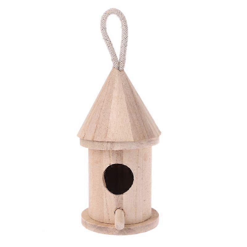 Wooden Bird House Bird Nest Designed with Perch for Small Birds Parrots