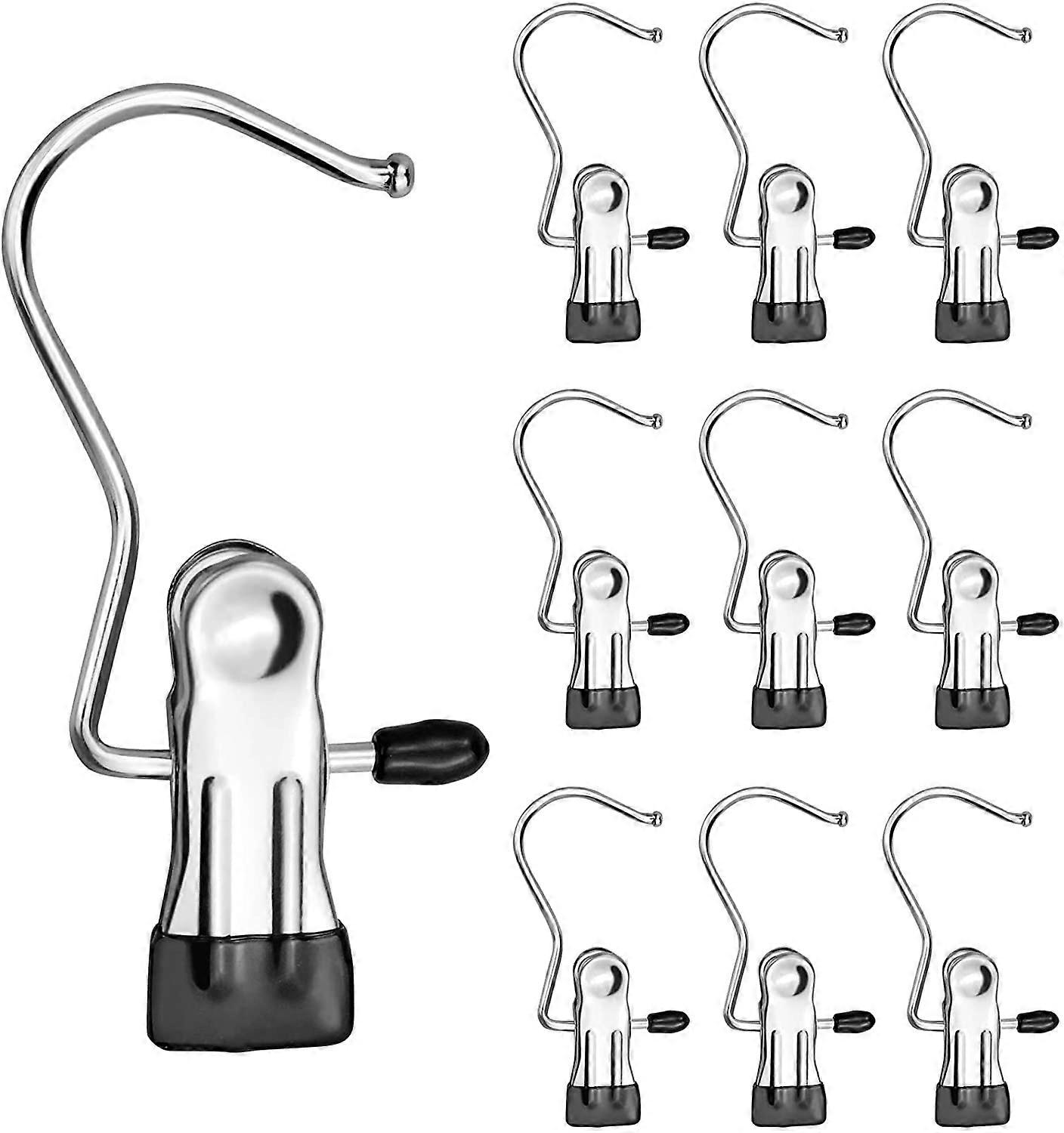 Hooks 10 Pack Metal Anti-Slip 360 Swivel Boot Hooks for Clothes Scarves Hats