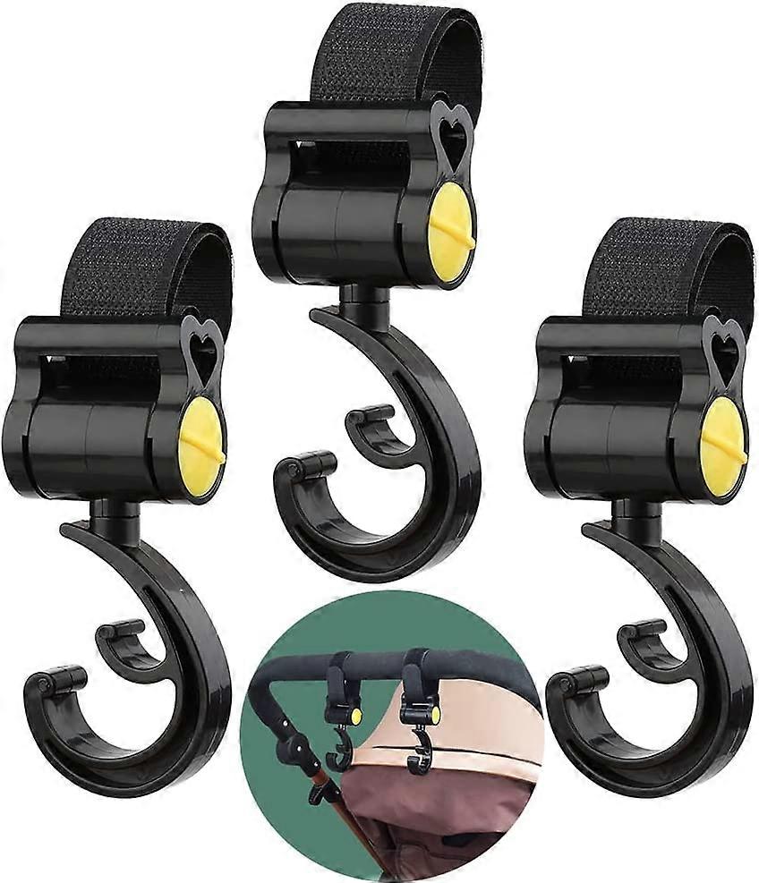 3 Pieces Pram Hook, Universal Stroller Hook, Stroller Bag Hook, Rotating Stroller Hook