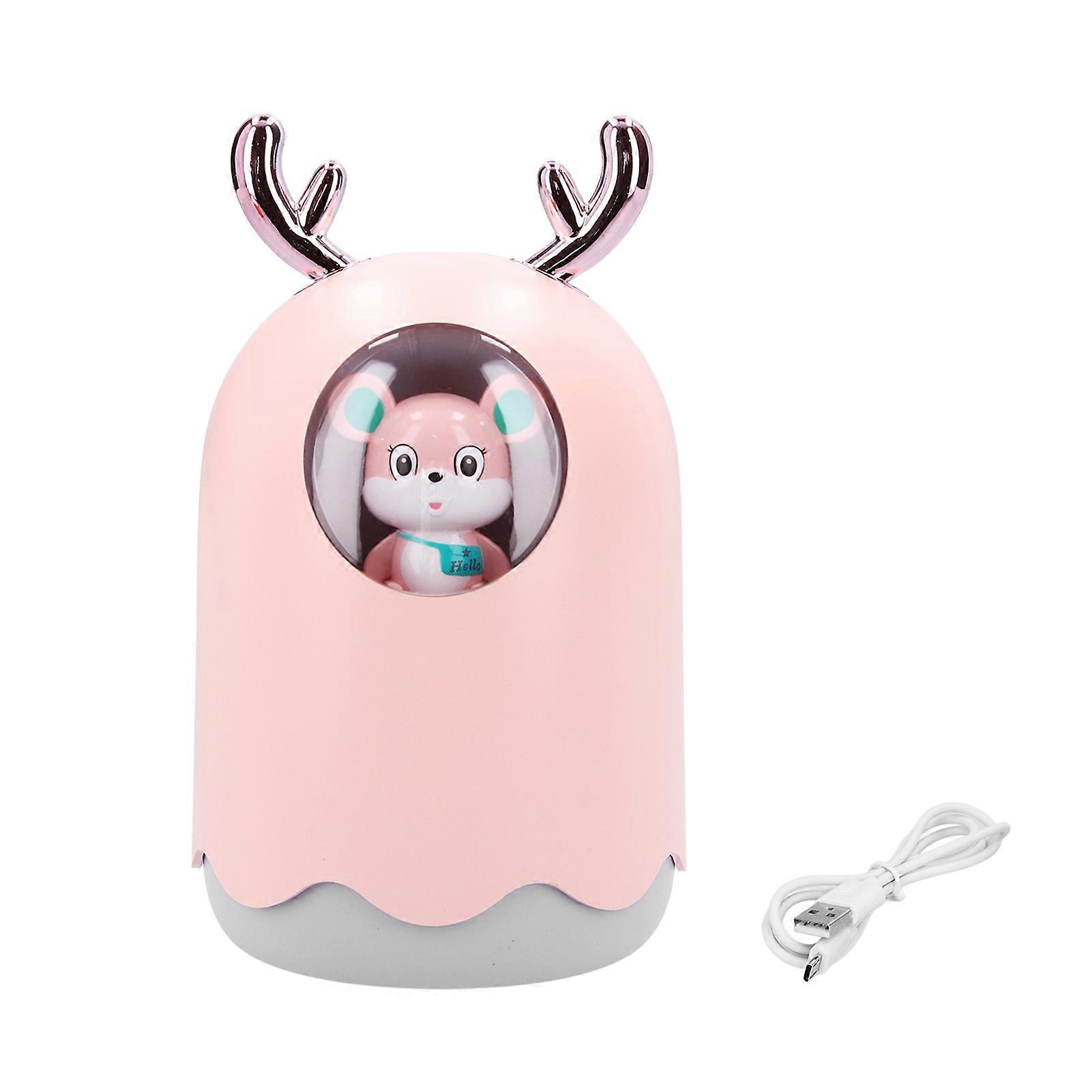 Desktop Mist Humidifier Cute Shape Mute USB Powered Aroma Diffuser with 2 Spraying Modes Pink