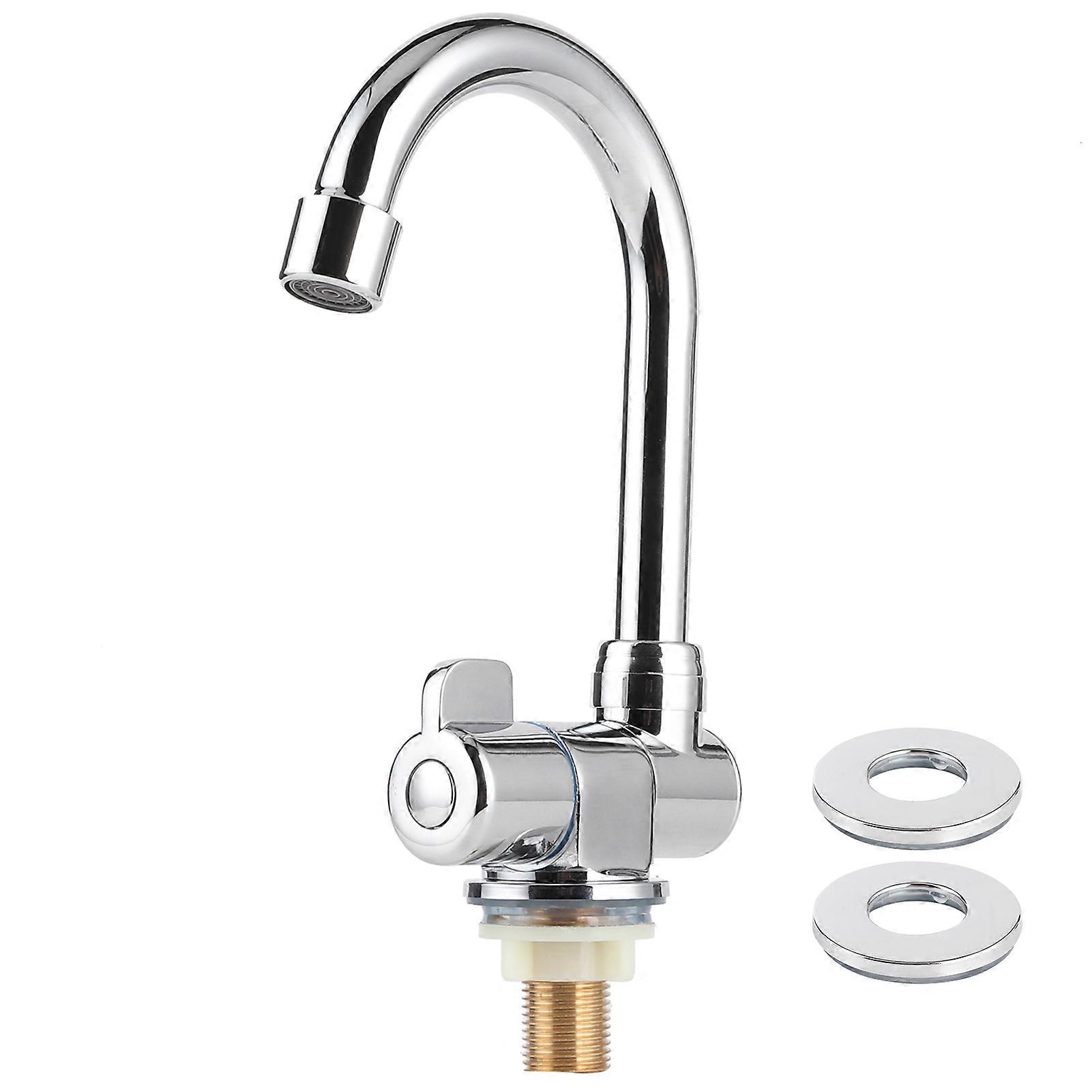Single Cold Water Tap Basin Faucet 360 Degree Rotation 1/2in Mounting Thread for RV Motorhome NO.05761