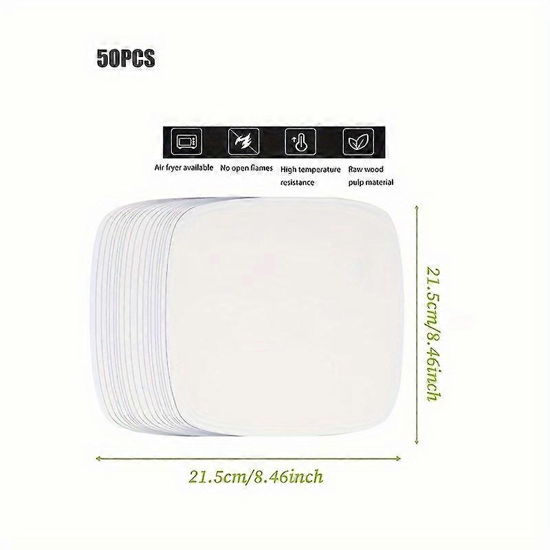 50pcs Square Parchment Paper Sheets - Ultra-Non-Stick, Disposable, Versatile Lining for Air Fryer, Toaster, Oven, Baking Sheet, Barbecue - Durable Sil