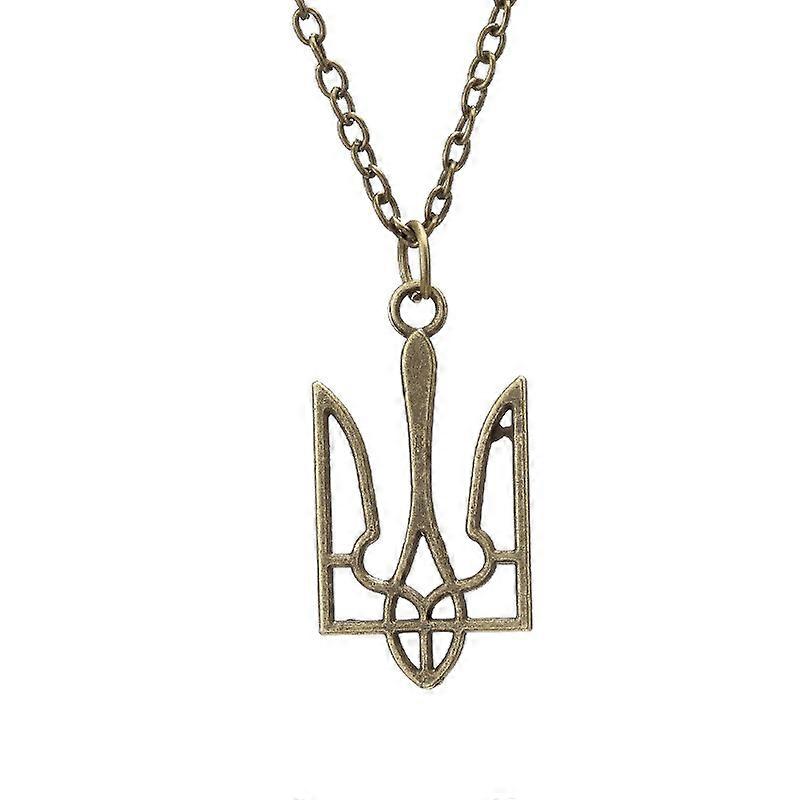 Νέα μόδα Unisex Vintage Tryzub Ουκρανία μενταγιόν κολιέ πολωνική ουκρανικό σύμβολο μενταγιόν κολιέ δώρο