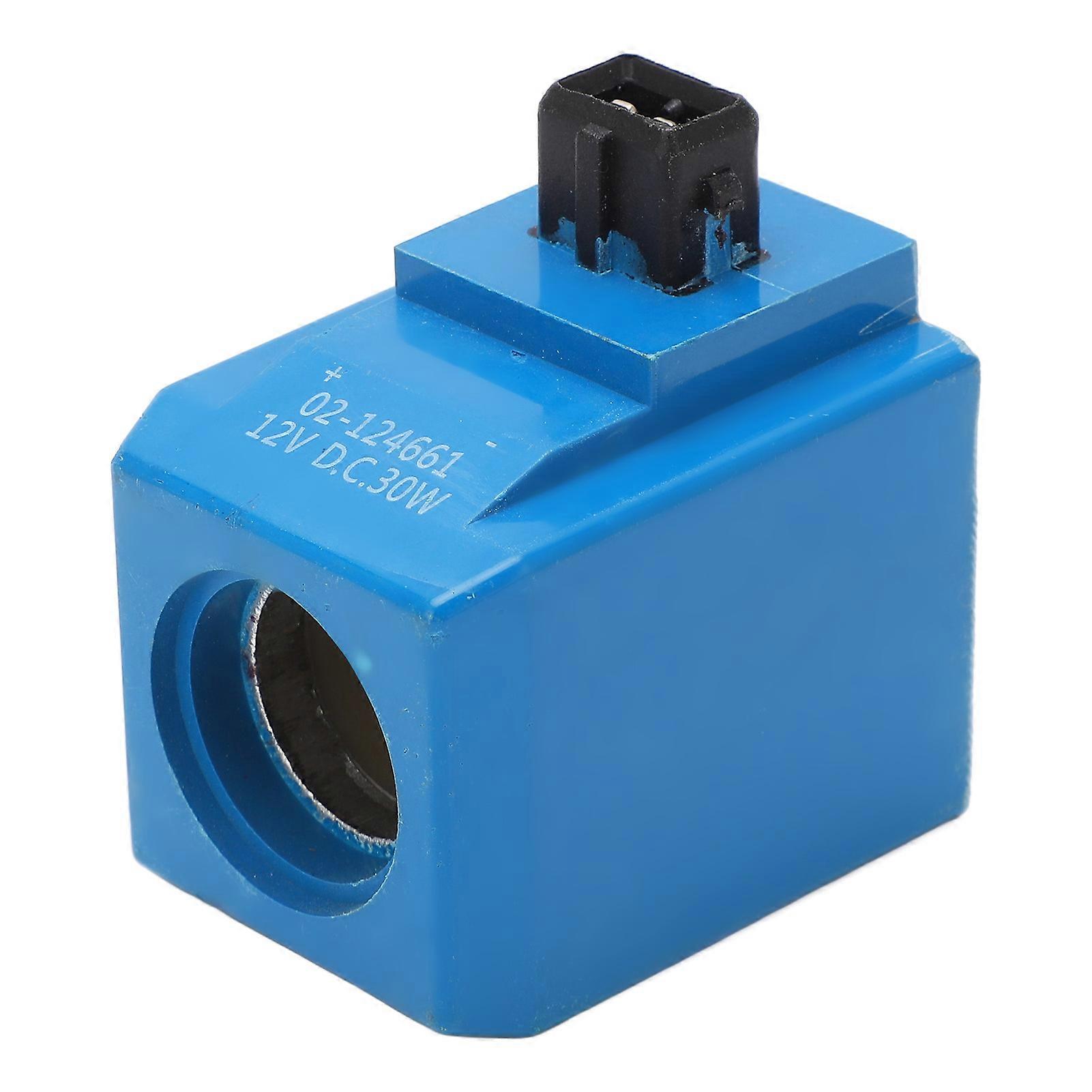 Solenoid Coil 02?124661 12V 30W Round Pin Excavator Solenoid Valve Coil Replacement for JCB 3c 3cx 3d 3dx 4c 4cx 1400b 1550B