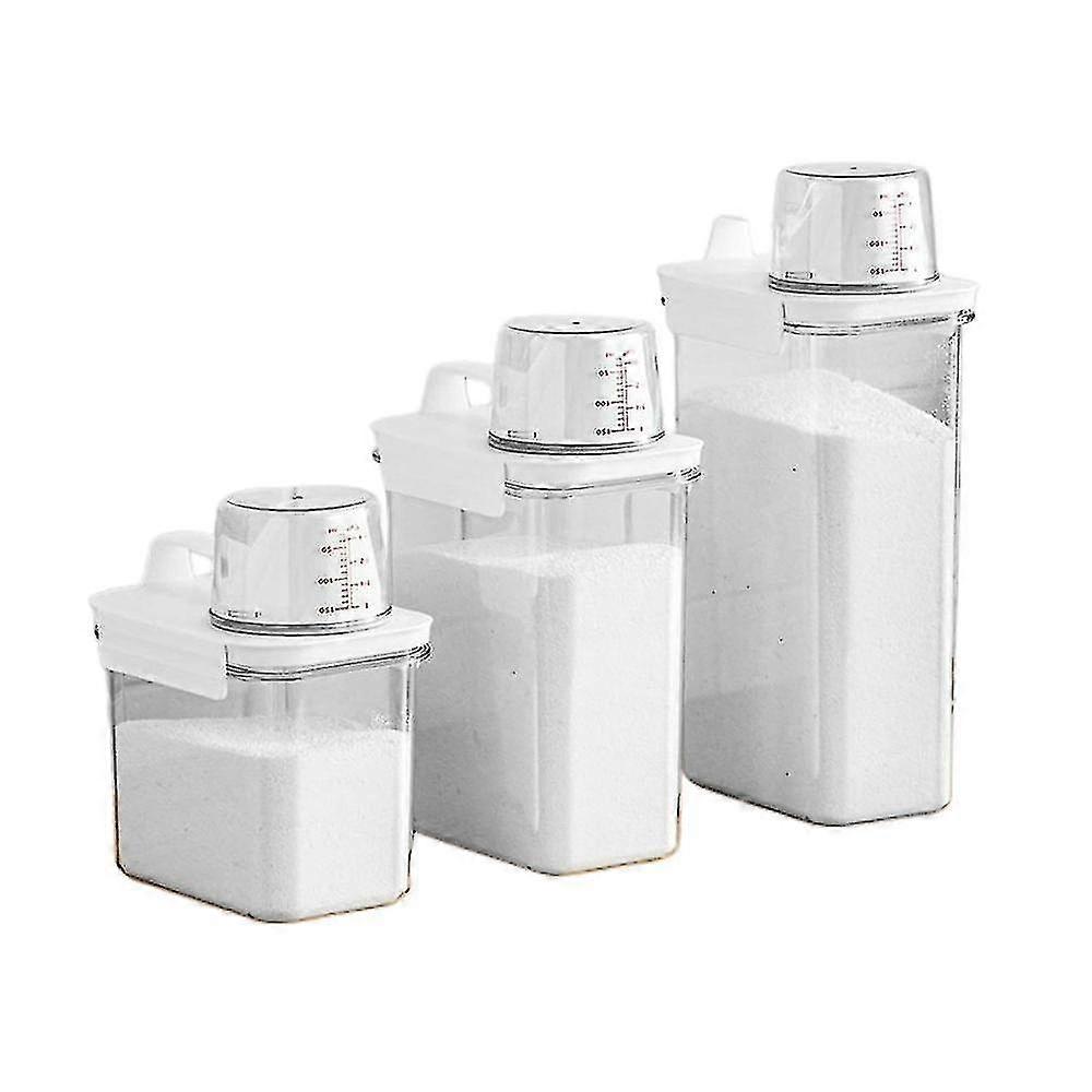 Airtight Laundry Detergent Powder Container Storage Box Clear Washing_Feb