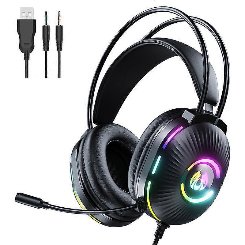 OHPA H800 7.1 Surround Stereo Gaming Headset for PS4 PC Xbox One PS5, Noise Cancelling Headphones with Mic, LED Light