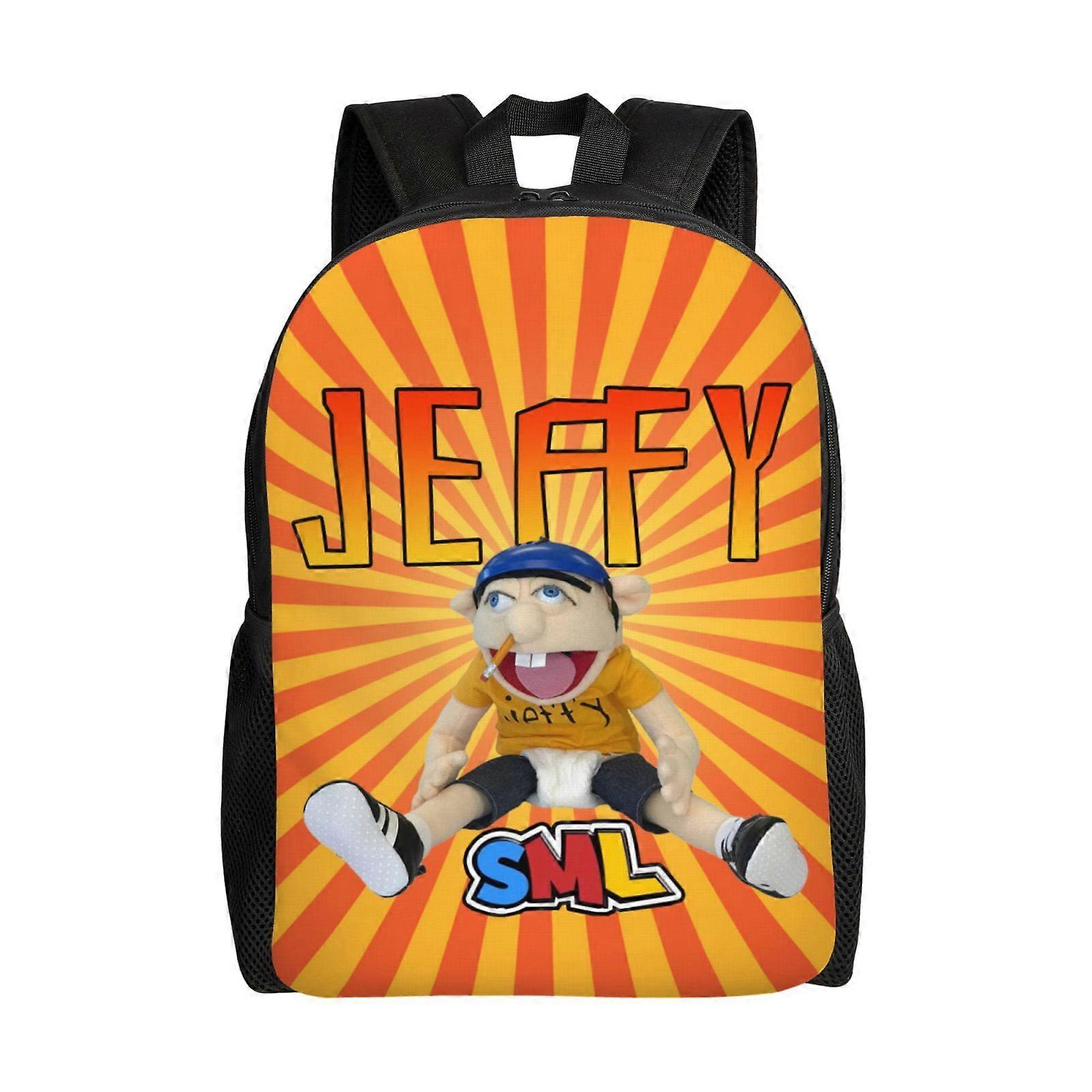 حقيبة ظهر SML Jeffy للأولاد حقيبة مدرسية حقائب كتب للأطفال على ظهر ، حقائب ظهر كبيرة خفيفة الوزن-LDYH1529