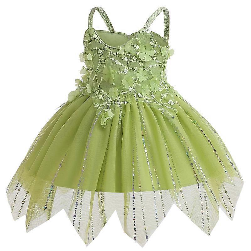 filles robe princesse fée verte avec ailes