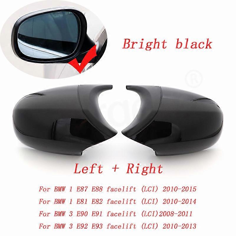 For BMW 1 3 Series E81 E82 E87 E88 E90 E91 E92 E93 2005-2009 Car Side Wing Mirror Cover Rear-View Caps Black s