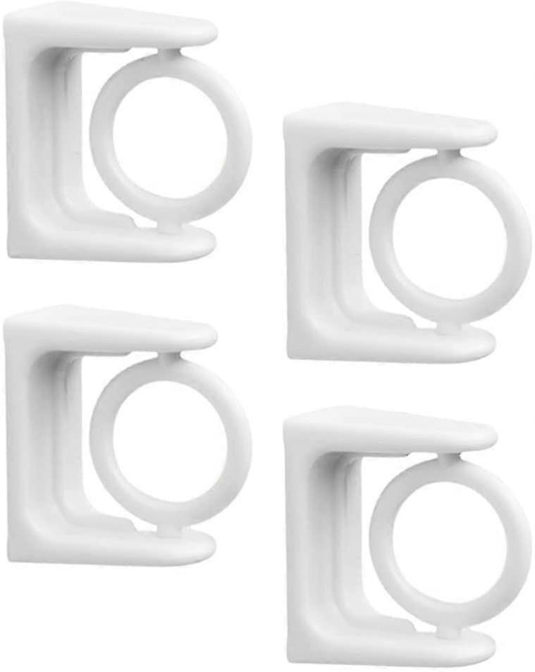 4 قطع ستارة قضيب الجدار قوس قضيب حامل السنانير ستارة الستائر قضيب قضيب حامل كليب (أبيض)