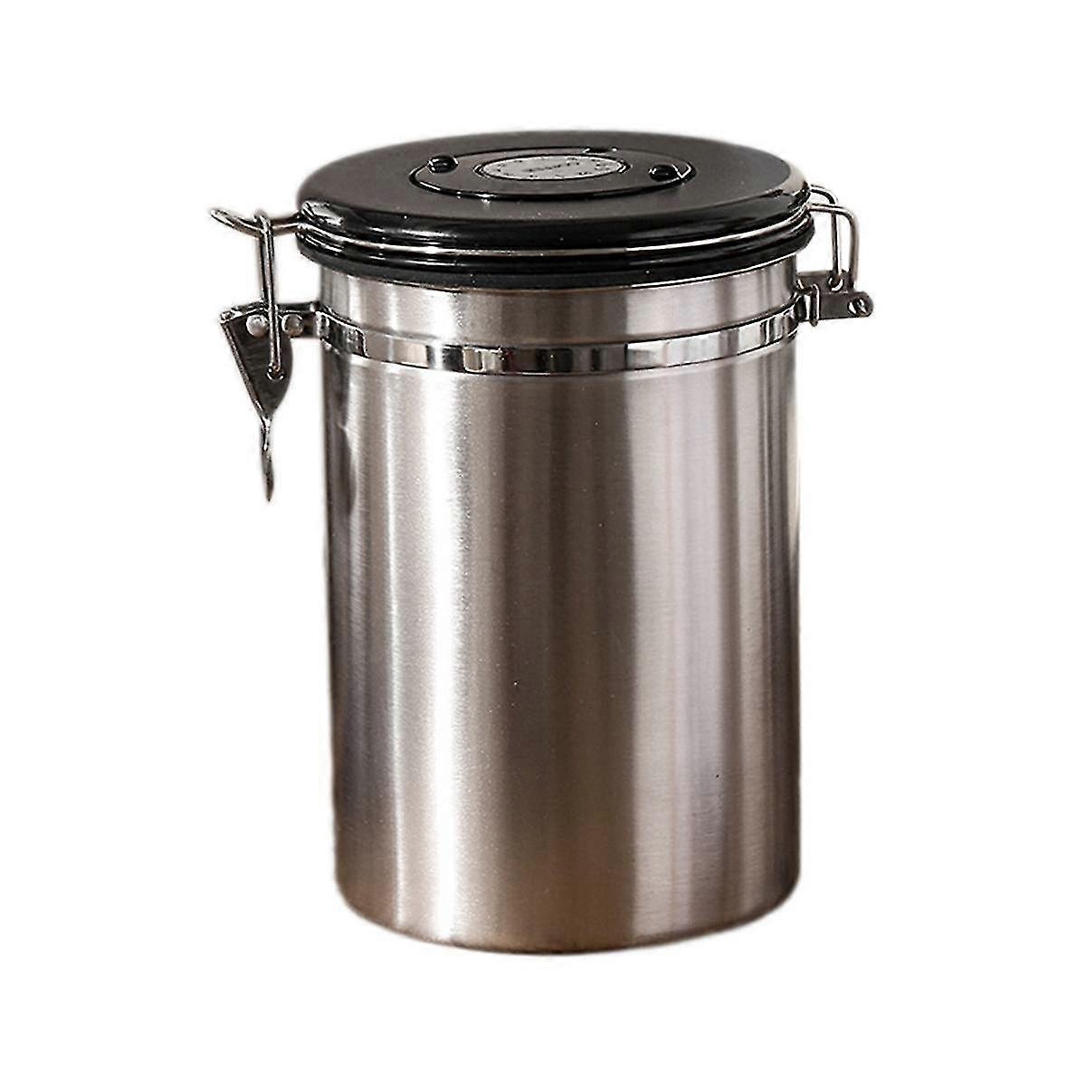Coffee Canister Airtight Bean Container with Date Tracker Stainless Steel Kitchen Storage Box 1.8L-Yvan
