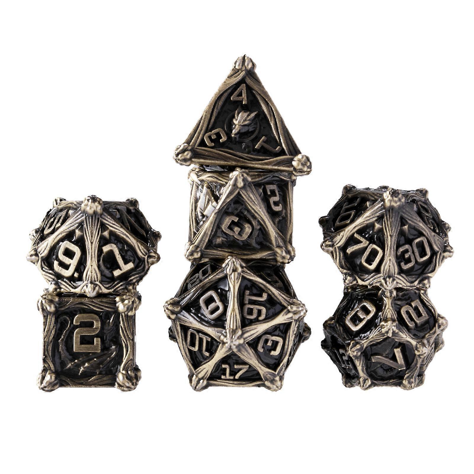 7pcs Dnd Dices For Dungeon And Dragon Pathfinder Tabletop Role Playing Games Rpg Polyhedral Metal Dice Set Sharp Edge Dice D20