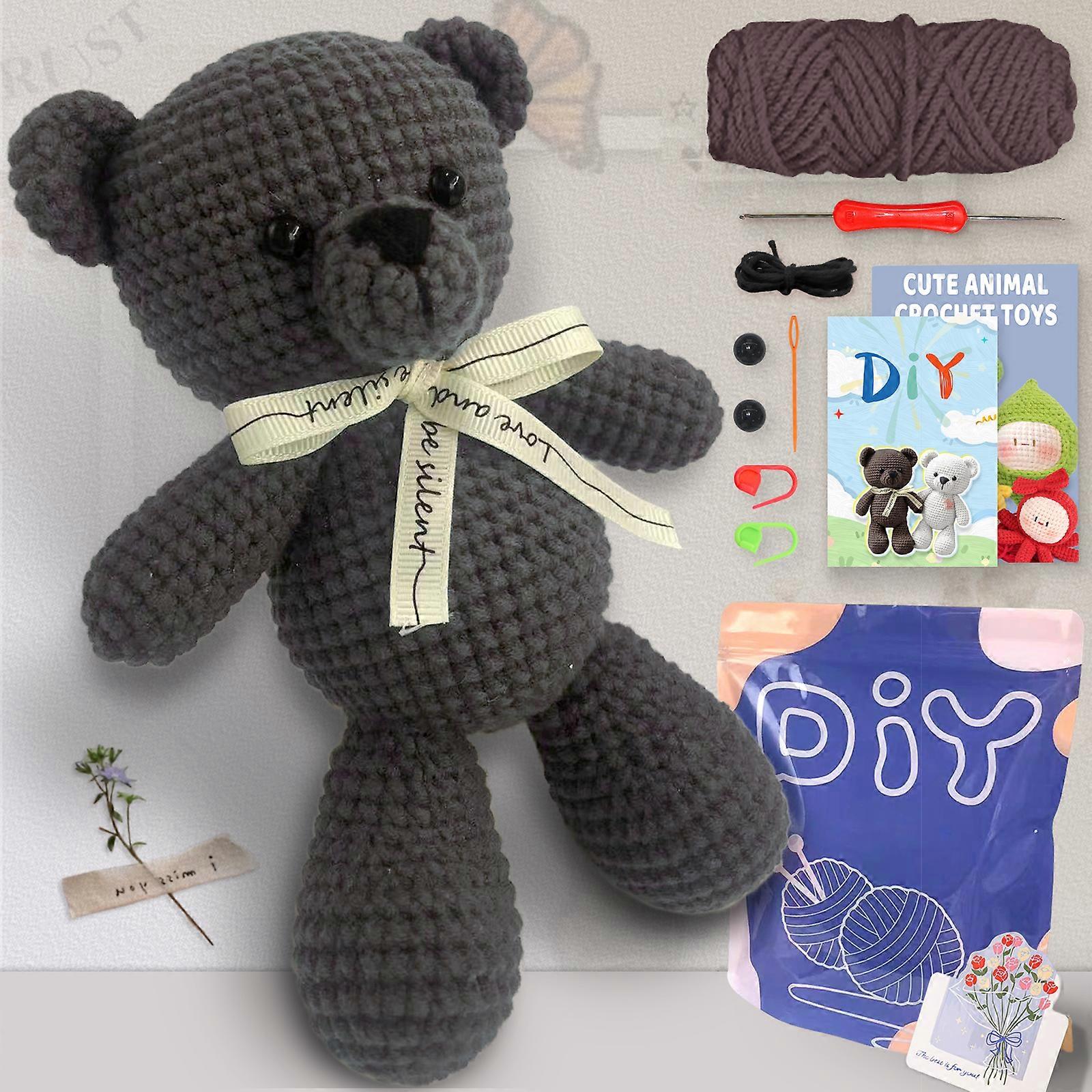 1set Κορδόνι Bow Be Family Βελονάκι Kit για αρχάριους - Βελονάκι λευκό ροζ μπλε πορτοκαλί εύκολο Μάθετε να ξεκινήσετε το κιτ πλεξίματος Amigurumi