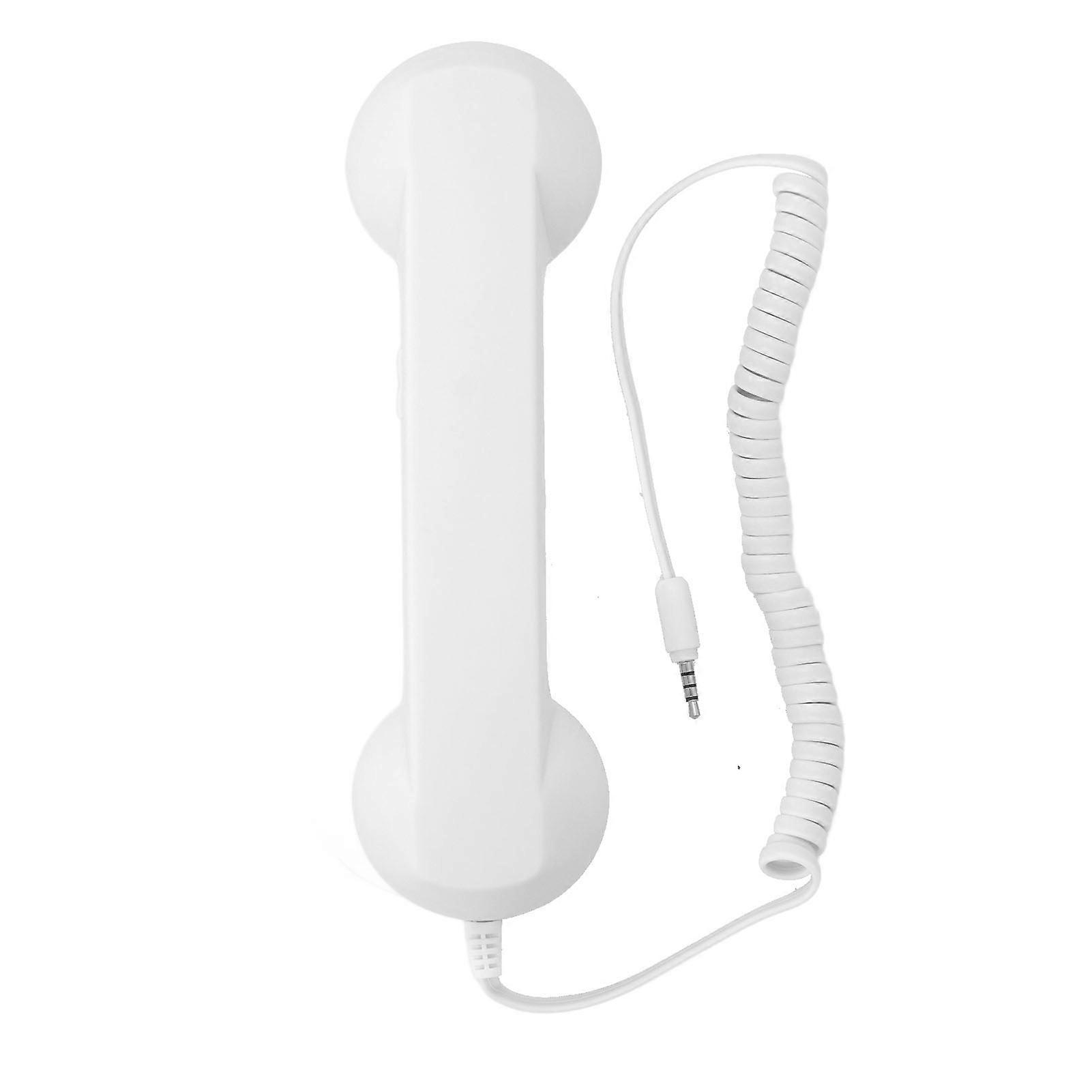 Retro Phone Handset Multifunctional Radiation Proof Clear Sound Wireless Mobile Phone Telephone Handset for Home Travel Office White