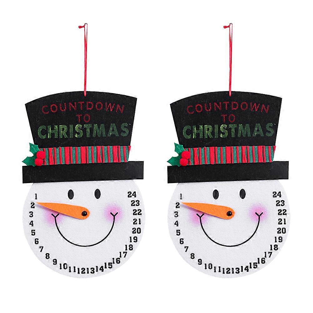 2 Pcs Snowman Calendar 2020 Felt Advent Calendar Christmas Ornament Christmas Craft