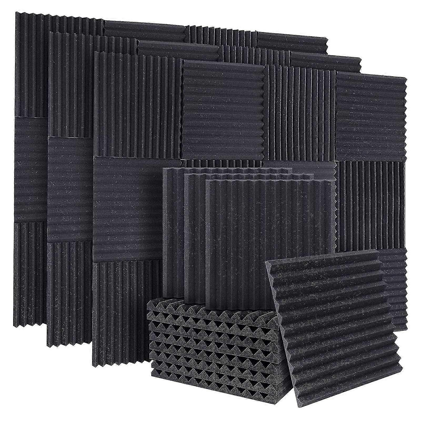 50pcs Paneles fonoabsorbentes de espuma acústica insonorizada Cuña de paneles de aislamiento acústico para pared de estudio-YUHAO