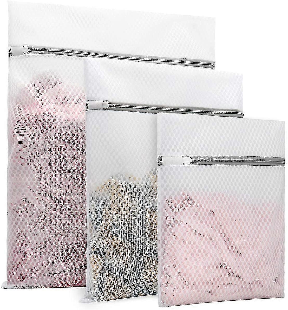 3pcs Durable Honeycomb Mesh Laundry Bags For Delicates