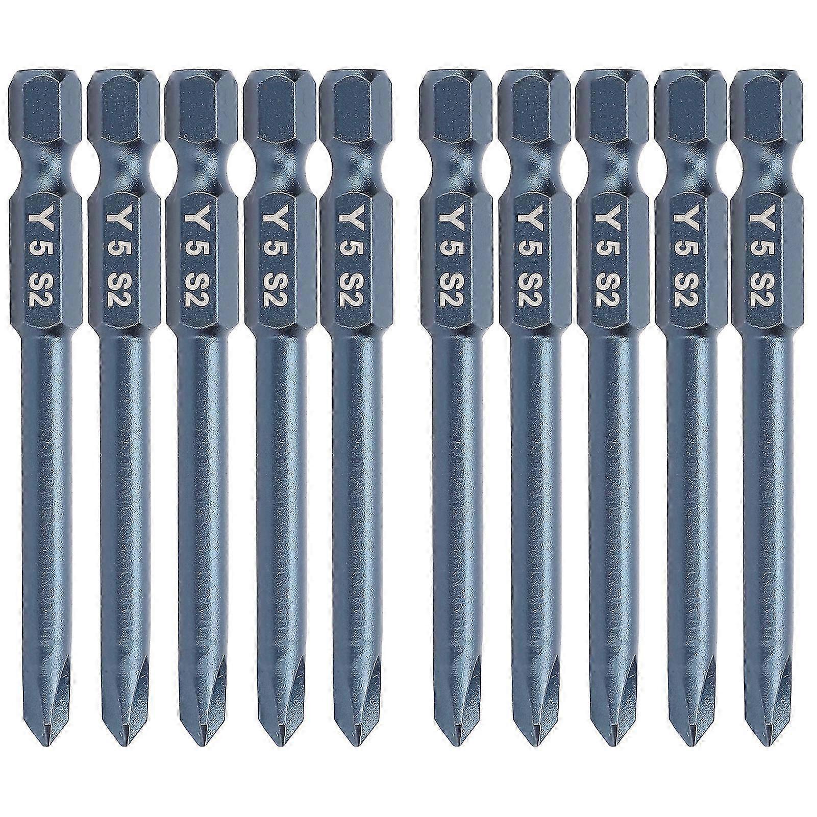 10Pcs Screwdriver Bit Electric Y?Type Magnetic S2 Alloy Steel Remove Socket Hand Tool Hardware