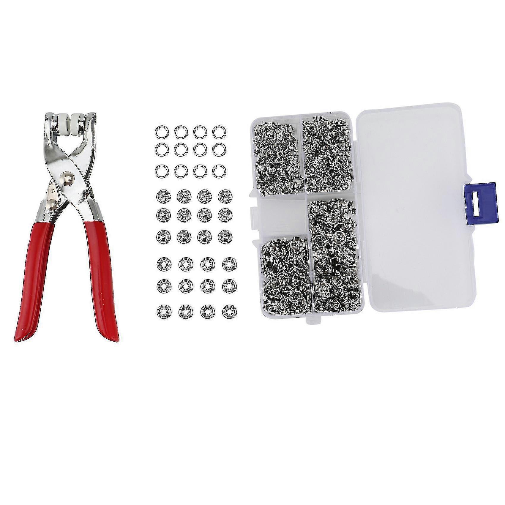 Compatible Withcompatible With1pc Plier Tool +100 Sets Silver 9.5mm Metal Snap Buttons Buckle Snap