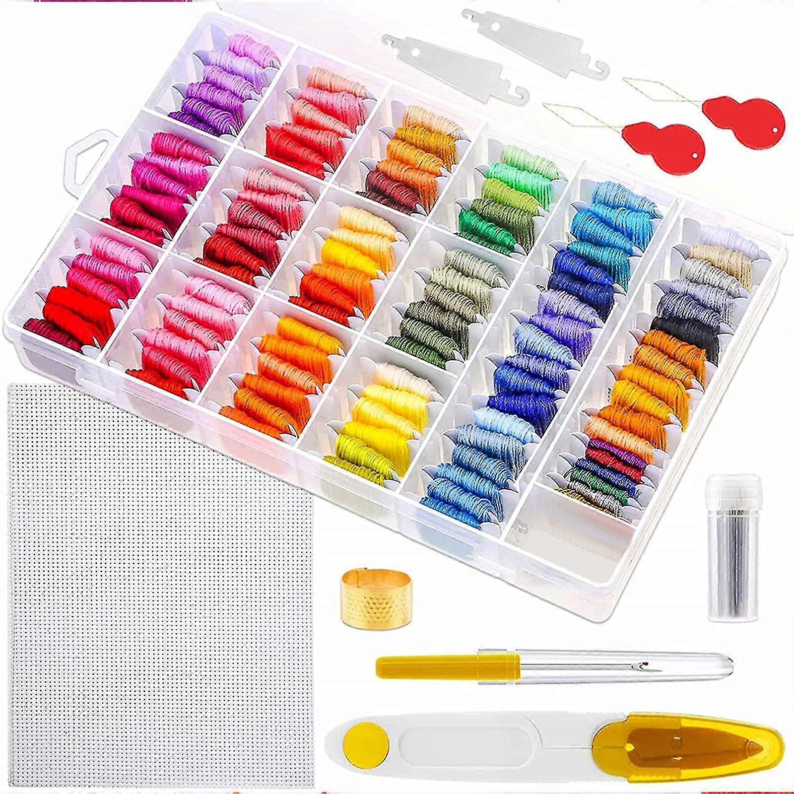 145pcs Embroidery Floss With Storage Box 108 Colors For Cross Stitch Threads Kit