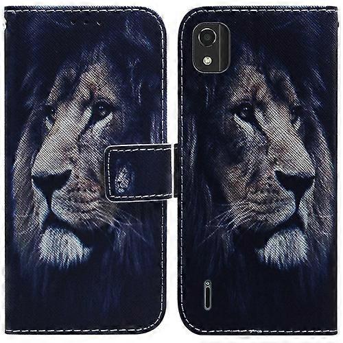 For Nokia C2 2nd Edition Coloured Drawing Leather Phone Case