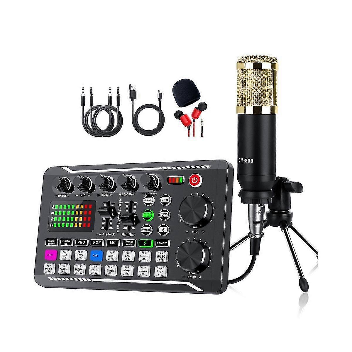 F998 Bm800 Set Portable Sound Card Kit Condenser Microphone Set Live Sound Card