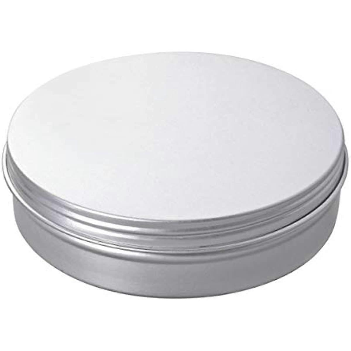 EXCEART 100ml Aluminum Tin Cans Round Balm Tins Cans Empty Containers with Screw Lids for Salve Spice Candy Cosmetic Lip Balm Candle Silver