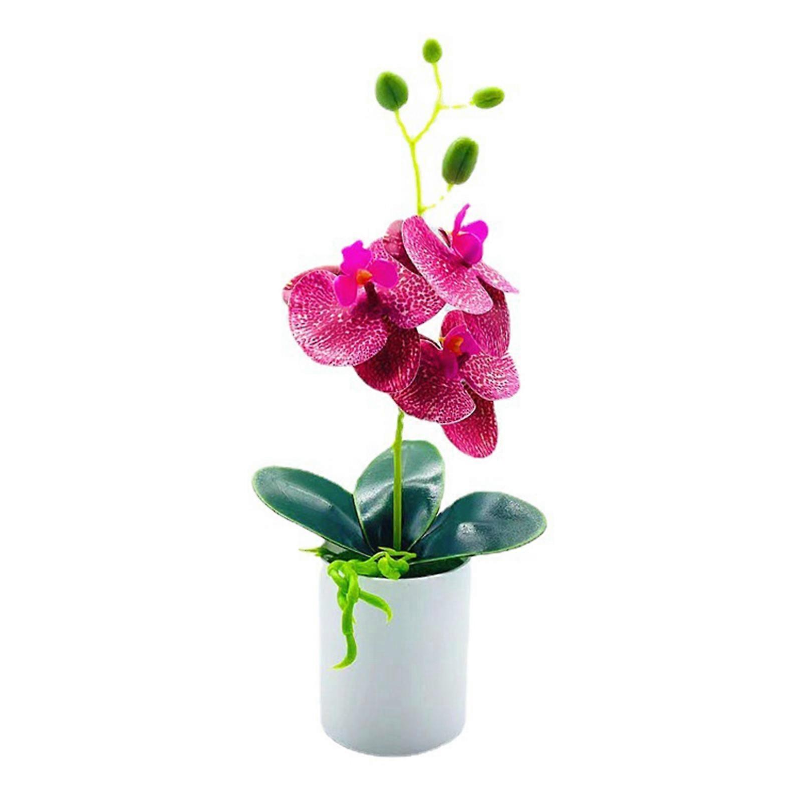 Anti-fade Artificial Plant with Pot PVC Fresh Keeping Fake Butterfly Orchid for Desktop