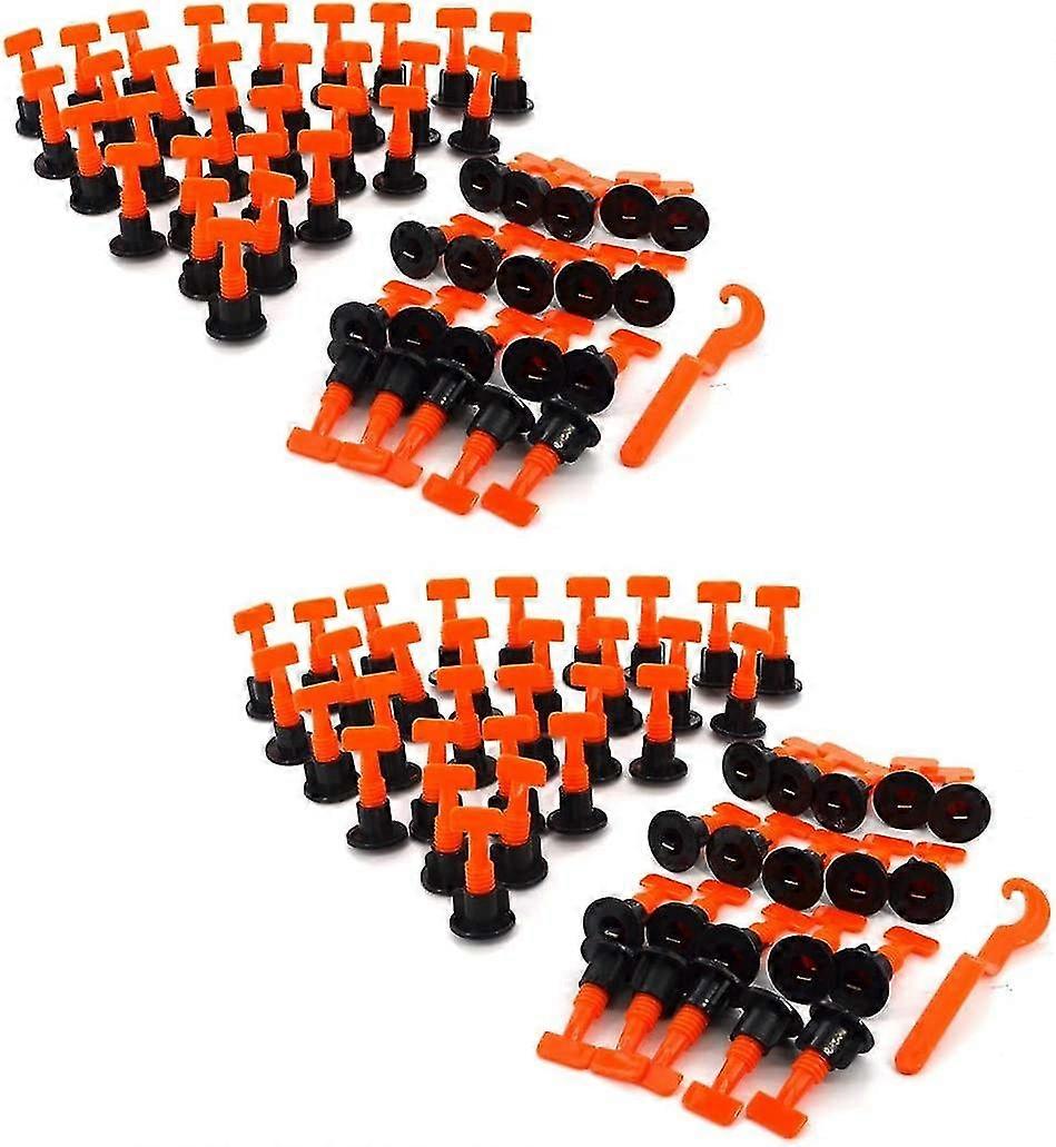 Pack Of 100 Tile Balancing System, Tile Levelling System, Reusable With 2 Tile Keys For Wall And Floor Tiles