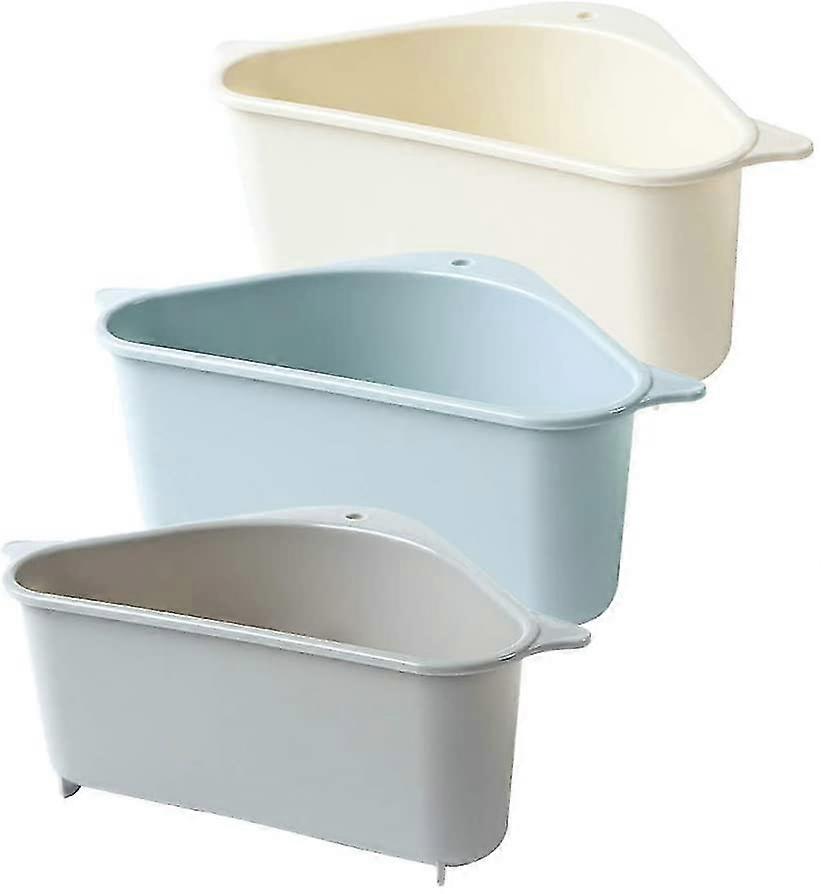 Sink Basket, Set Of 3 Triangular Multifunctional Drainage Rack Sink Storage Rack Kitchen Sucker Rack Bathroom Hanging Rack