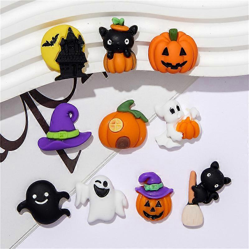 10Pcs New Cute Halloween Animals Flat Back