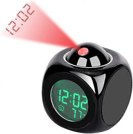 Projection Alarm Clock - Desk Clock with Cute Design, Large Scree