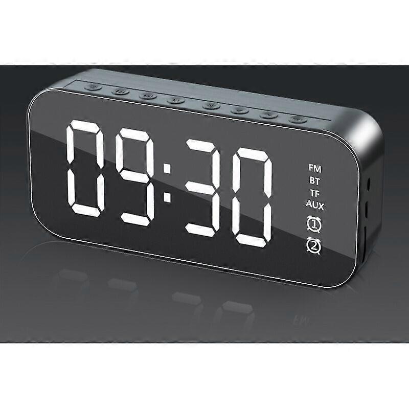 Multifunctional LED digital alarm clock, black Bluetooth speaker