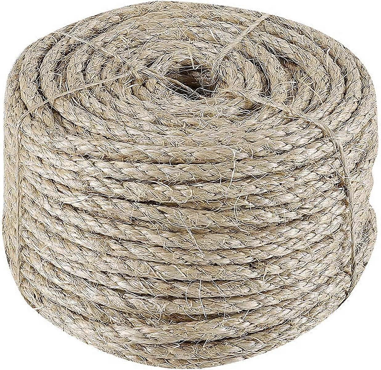 Sisal Rope Cat Tree Rope, 6mm (30M) Replacement Rope Jute Rope, as Cat Accessories Cat Rope, Repair or Replace Cat Tree, Cat Scratching Post, Cat Towe