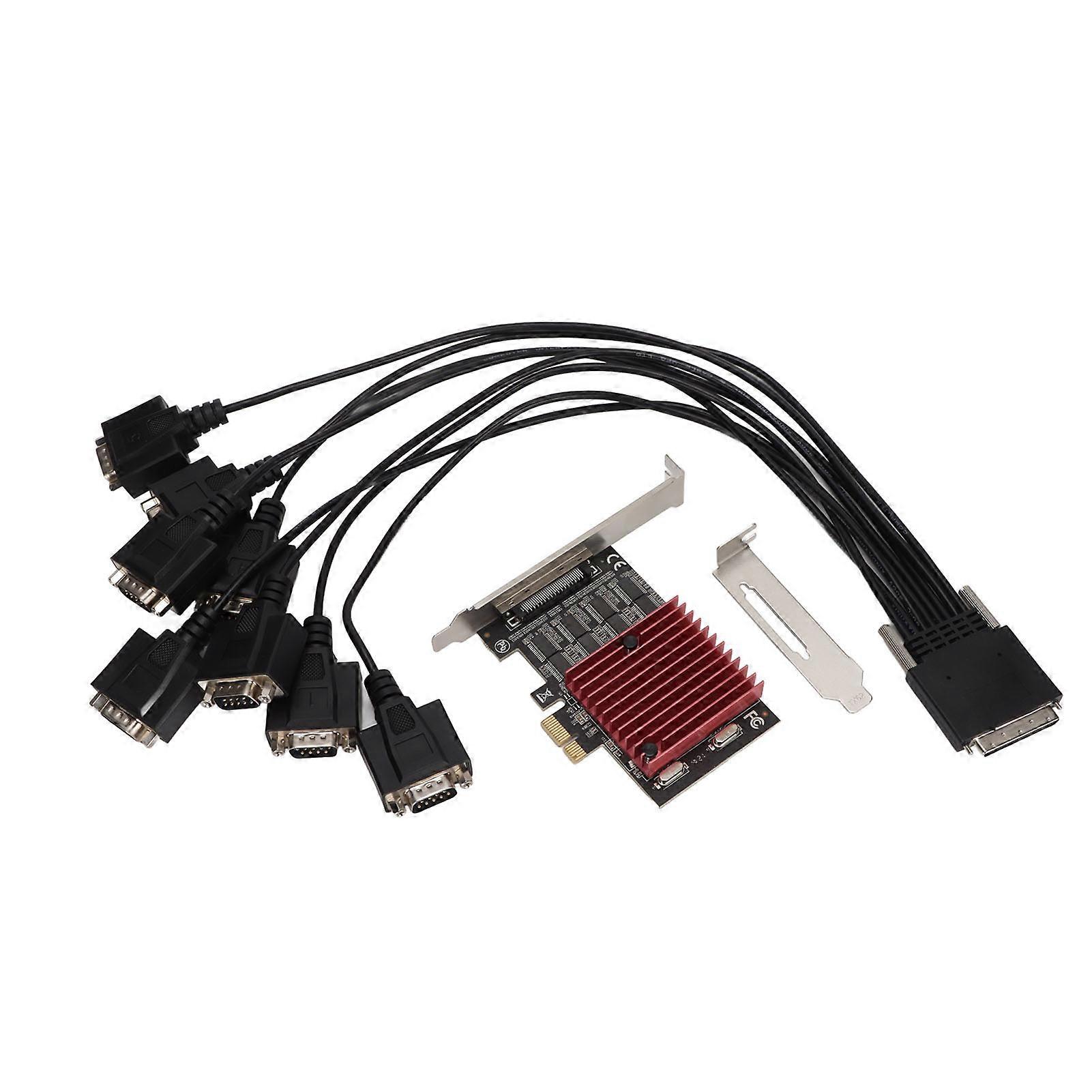 Placă de expansiune PCIE la 8 porturi PCI Express X1 la DB9 COM RS232 Convertor pentru Windows pentru Linux pentru desktop YEMMA