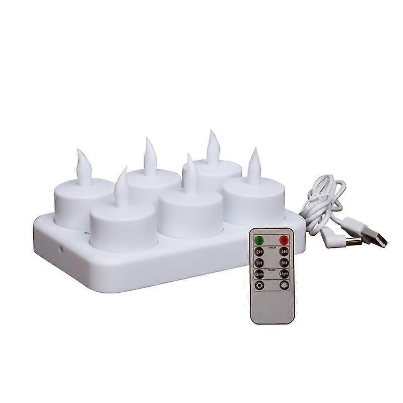 6 Rechargeable LED Candle Lights with Remote  Flickering Light for All Events