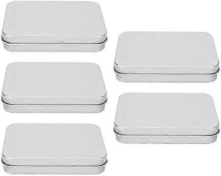Rectangular Box Portable Rectangular Containers Silver 5pcs for Tea Gift