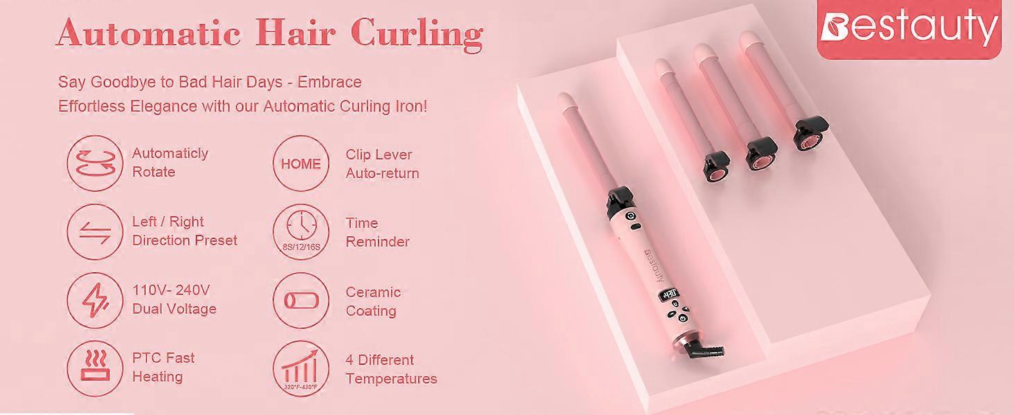 Fully automatic rotating curling iron with clip and gloves European standard