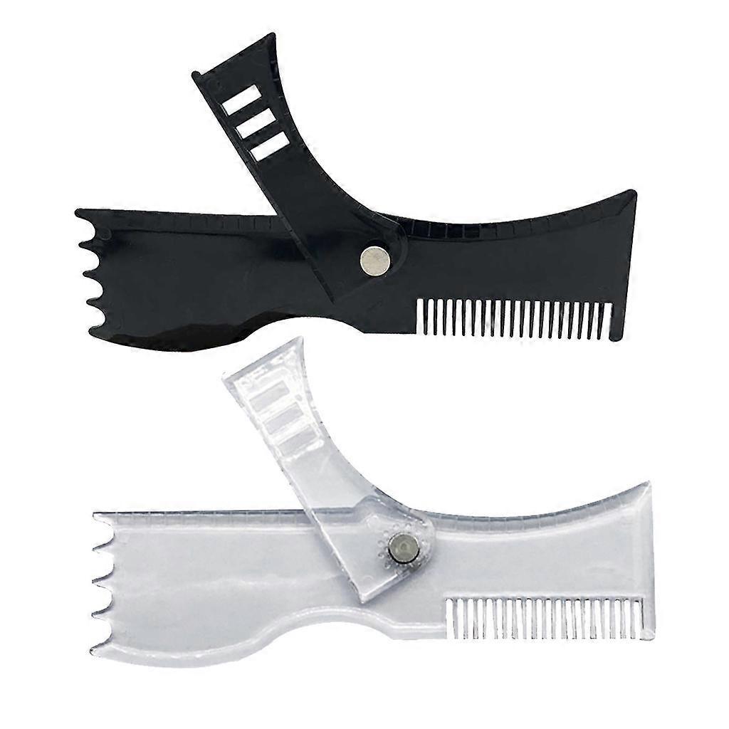 2 Pcs Portable Adjustable Mens Beard Shaping Tool with Comb Styling Template